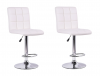 High Back Bar Stools - Set of 2 - White Colour Photo