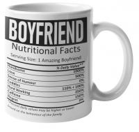 Boyfriend Nutritional Facts Coffee Mug Birthday Christmas Valentines Gift