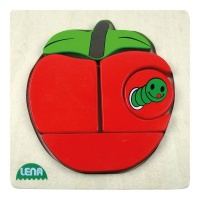 Lena Wooden Puzzle for Children 18 Months Up Apple and Hungry Caterpillar