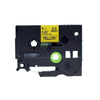 Brother AZE 611 Compatible Label Cartridge Black on Yellow 6mm