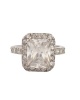 Miss Jewels- 3.28ctw CZ Halo Emerald Ring in Silver-Size 7 Photo