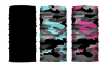Face-Neck Warmer Bandana Face Shield Black Aqua Green Camo Set of 3 Photo