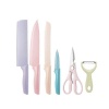 Corrugated Colorful Kitchen Knife Set of 4 with Scissors & Peeler Photo
