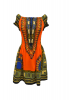 Dashiki African Printed Short Dress - Orange Photo