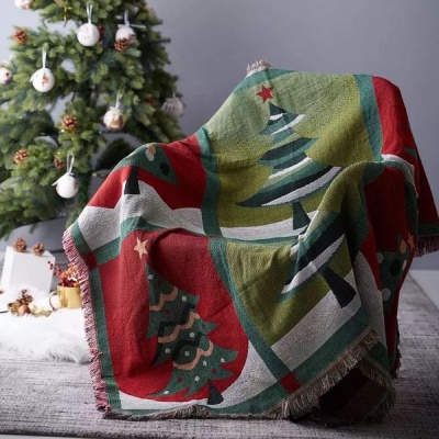 Photo of Linen Boutique Christmas Sofa Decorative Throw Knitted Blanket