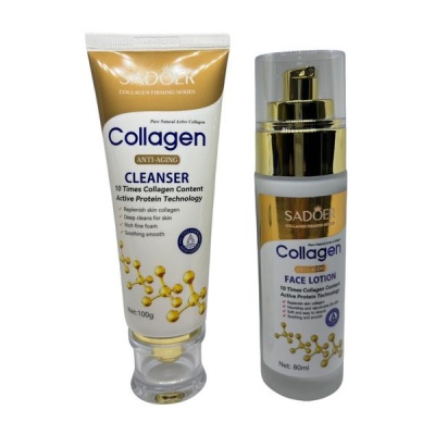 SADOER Collagen Cleanser and Face Lotion Set