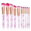 10pieces Marble Style Professional Makeup Brush Cosmetic Set - Hot Pink Photo