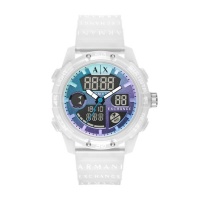 Armani Exchange Analog Digital Clear Silicone Watch AX2963