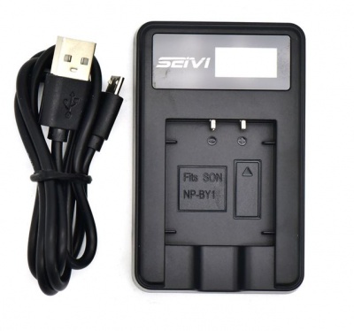 Photo of Sony Seivi LCD USB Charger for NP-BY1 Battery