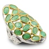 Large Long Real Emerald Sterling Silver Ring Certificate R15'000 Incld Photo