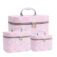 3 1 Heart Travel Makeup Vanity Case Easy to Carry Cosmetic Organizer