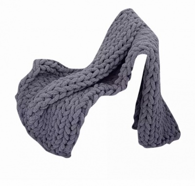 Photo of Wardrobenthings WnTCo Heavy High Quality Grey Luxury Chunky Knit Throw Blanket