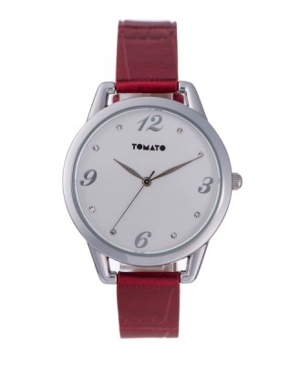 Photo of Tomato Women's White Dial Watch With Stones & 38mm Silver Case