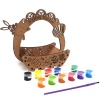 BUFFTEE Easter Bunny Laser Cut Wooden Easter Eggs Basket & Painting Set Photo
