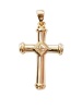 9k Yellow Gold Classic Cross set with one Princess Cut Zirconia Photo