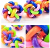 Multi-Coloured Soft Rubber Chew Toy Ball with Bell Photo