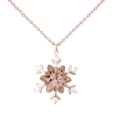 Photo of Civetta Spark Snowflake Necklace - SwarovskiVintage Rose Crystal Rose