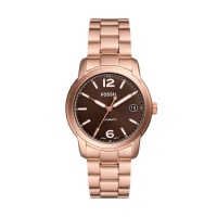 Fossil Womens Heritage Rose Gold Tone Stainless Steel Watch ME3258