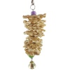 Parrot Toys Natural Wooden Grass Chewing Bite Hanging Cage Bell Swing Toys. Photo