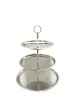 Silver 3-Tier Cake / Cup Cake Stand with Beaded Edging Photo