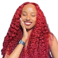 26 Glueless Preplucked Long 180 Density Kinky Curly Lace Front Wig