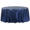 Round Sequin Tablecloth Navy Blue - 10 Seater Photo