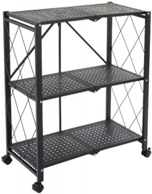 Photo of Trendworld Home Collection 3-Tier Foldable Storage Shelves with Caster Wheels