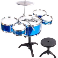 Kids Drum Set Musical Instrument Toy Drum Set for Kids with Stool
