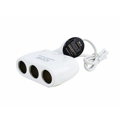 3 1 Car Socket Charger with Voltage Monitor Car Cigarette Lighter