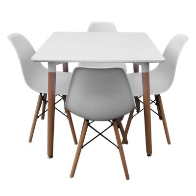 Photo of Square Table with 4 Chairs - White