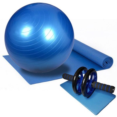 Photo of Yoga Mat- Exercise Ball - Ab Wheel - Blue