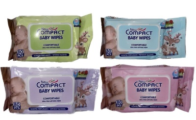 4 X Pack of 80 Rose Scented Ultra Thick Soft Baby Wipes