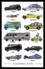 Four Wheels Icon Poster with Black Frame Photo