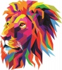 Wall Art Studios Lion Head Abstract Wall Art Decal Photo
