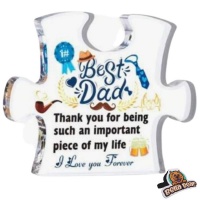 Fathers Day Acrylic Puzzle Ornament with Bellabear Bookmark