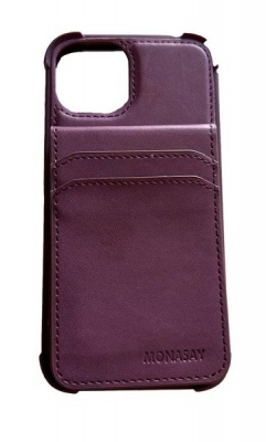 Monasay Burgandy iPhone 14 Leather Wallet
