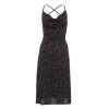 Quiz Ladies Black Polka Dot Satin Midi Dress - Black Photo