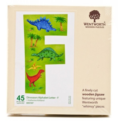 Photo of Wentworth Dinosaurs Letter F - 45 Piece Kids Alphabet Wooden Shaped Jigsaw Puzzle