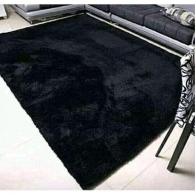 Photo of Carl Tee Collections Black Fluffy Rug