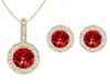 Civetta Spark Rachel Set - Swarovski Ruby Crystal Gold Photo