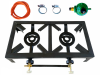2 Burner Double Gas Burner 4 Legged with Hose And Regulator Set Photo