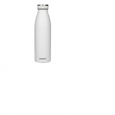 Photo of Sistema Sistema500ml Stainless Steel Bottle - White