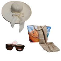 Classic Sunhat Beach Bag Sun Glasses and Scarf Combo Pack