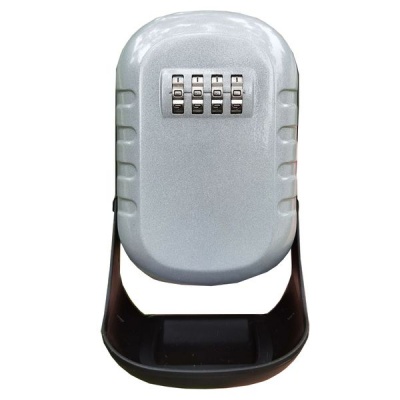 Photo of 4-Digit Combination Weatherproof Key Storage Lock Box Silver