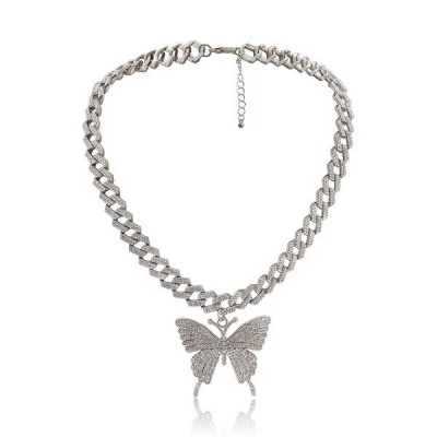 Photo of LGM Women's Butterfly Necklace Chain Iced Out