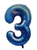 Foil Balloon Number 3 - Blue- 106 cm Photo