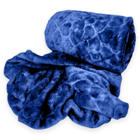 Dark Blue Fleece Blanket 210x150cm Warm Winter Throw