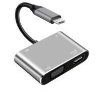 4 in 1 USB C to 4Kx2K HDMI VGA USB 30 USB C PD Charging Hub Adapter