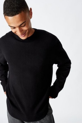 Photo of Cotton On Men's Crew Knit - Solid Black