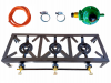 3 Burner Triple Gas Burner 4 Legged with Hose And Regulator Set Photo